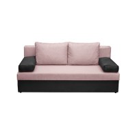 Canapea ANA extensibila, 3 locuri, cu lada depozitare, gri antracit + roz, 185x82x80 cm - 1