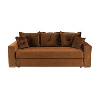 Canapea ARISSA extensibila, 3 locuri, cu arcuri, caramiziu, 235x110x77 cm - 1