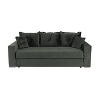 Canapea ARISSA extensibila, 3 locuri, cu arcuri, gri inchis, 235x110x77 cm - 1