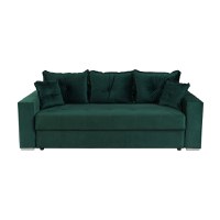 Canapea ARISSA extensibila, 3 locuri, cu arcuri, verde inchis, 235x110x77 cm - 1