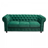 Canapea CHESTERFIELD extensibila, 3 locuri, cu arcuri, verde, 210x90x80 cm - 1