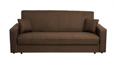 Canapea CORINNE II extensibila, 3 locuri, cu lada depozitare, maro inchis, 220x90x96 cm