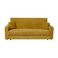 Canapea CORINNE LUX extensibila, 3 locuri, cu lada depozitare, mustar, 220x90x96 cm - 1