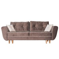 Canapea ELIZA extensibila, 3 locuri, cu arcuri, lada depozitare, maro, 240x110x90 cm - 1