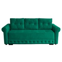 Canapea ERIKA extensibila, 3 locuri, cu arcuri si lada depozitare, verde, 240x110x80 cm - 1