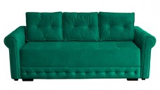 Canapea ERIKA extensibila, 3 locuri, cu arcuri si lada depozitare, verde, 240x110x80 cm