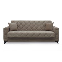 Canapea extensibila HEGEL, 3 locuri, cu arcuri si lada pentru depozitare, maro, 228x85x85 cm - 1