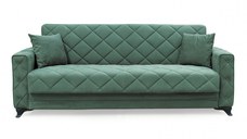 Canapea extensibila HEGEL, 3 locuri, cu arcuri si lada pentru depozitare, verde, 228x85x85 cm