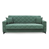 Canapea extensibila HEGEL, 3 locuri, cu arcuri si lada pentru depozitare, verde, 228x85x85 cm - 1