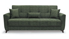 Canapea LEON extensibila, 3 locuri, cu arcuri si lada depozitare, verde, 224x90x95 cm