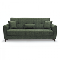 Canapea LEON extensibila, 3 locuri, cu arcuri si lada depozitare, verde, 224x90x95 cm - 1