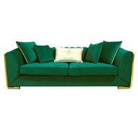 Canapea MAJESTY fixa, 3 locuri, verde, 232x90x76 cm - 1