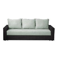 Canapea NICO II 3L extensibila, 3 locuri, cu arcuri si lada depozitare, gri antracit + mint, 220x85x75 cm - 1