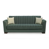 Canapea QUEEN extensibila, 3 locuri, cu arcuri si lada depozitare, verde, 218x70x80 cm - 1