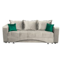 Canapea ROYAL M extensibila, 3 locuri, cu arcuri si lada depozitare, crem + verde, 230x105x80 cm - 1