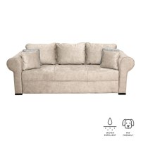 Canapea SEUL extensibila, 3 locuri, cu arcuri si lada depozitare, bej, 250x105x100 cm - 1