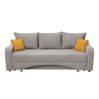 Canapea SUSIE extensibila, 3 locuri, cu arcuri si lada depozitare, gri + galben, 222x105x80 cm - 1