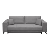 Canapea VEGA POINT extensibila, 3 locuri, cu arcuri si lada depozitare, gri deschis, 237x110x73 cm - 1