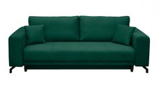 Canapea VEGA POINT extensibila, 3 locuri, cu arcuri si lada depozitare, verde, 237x110x73 cm