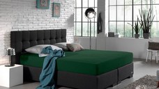 Cearsaf de pat dublu cu elastic Enkel, 140 x 200, verde