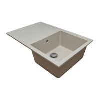 Chiuveta Elmy SN9035DR, pentru blat, granit-compozit, 1 cuva dreapta, bej, 78x50 cm - 1