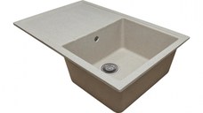 Chiuveta Elmy SN9035DR, pentru blat, granit-compozit, 1 cuva dreapta, bej, 78x50 cm