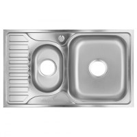 Chiuveta Freddo ERT-SN 9023D, pentru blat, finisaj anticalcar, doua cuve dreapta, 78x49cm, inox - 1