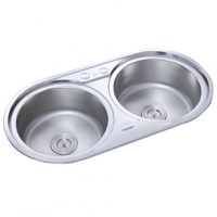 Chiuveta Freddo ERT-SN9024, pentru blat, finisaj anticalcar, doua cuve, 83x43,5cm, inox - 1