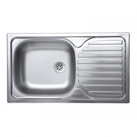 Chiuveta Sanitec ERT-C 403S, pentru blat, finisaj satinat, cuva stanga, 76x43,5 cm, inox - 1