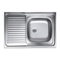 Chiuveta Sanitec S416D, pentru masca, finisaj satinat, cuva dreapta, 80x50cm, inox - 1