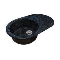 Chiuveta Sanitec SN9033ST, pentru blat, granit-compozit, 1 cuva stanga, negru, 78x50 cm - 1