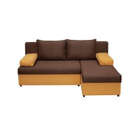 Coltar ANA extensibil, cu lada depozitare, colt interschimbabil, galben + maro, 200x140x83 cm - 1