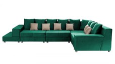 Coltar BIANCA modular, verde + crem, 250x390x80 cm