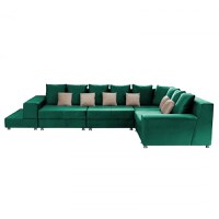 Coltar BIANCA modular, verde + crem, 250x390x80 cm - 1