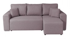 Coltar Canapea BEGA B extensibil, cu arcuri si lada depozitare, colt interschimbabil, gri maroniu, 240x153x80 cm