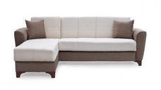 Coltar DUBLIN extensibil, cu lada depozitare, colt interschimbabil, crem, 236x146x80 cm