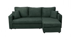 Coltar NICOLE LUX, cu lada depozitare, colt interschimbabil, verde smarald, 225x145x82 cm