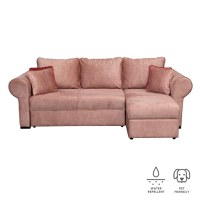 Coltar SEUL extensibil, cu arcuri si lada depozitare, colt interschimbabil, roz, 255x145x95 cm - 1