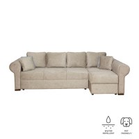 Coltar SEUL XL extensibil, cu arcuri si lada depozitare, colt dreapta, bej, 290x145x95 cm - 1