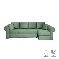 Coltar SEUL XL extensibil, cu arcuri si lada depozitare, colt dreapta, verde, 290x145x95 cm - 1