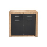 Comoda OSLO, 2 usi si 2 sertare, artisan + gri antracit, 97x40x90 cm - 1