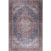 Covor Folk Vintage 46, albastru si rosu, 140x190 cm - 1