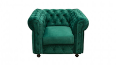 Fotoliu CHESTERFIELD cu arcuri, verde, 110x90x80 cm