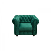 Fotoliu CHESTERFIELD cu arcuri, verde, 110x90x80 cm - 1