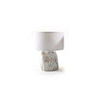 Lampa cu baza ceramica, MARBLE, diametru 20 cm, inaltime 34 cm, alb - 1