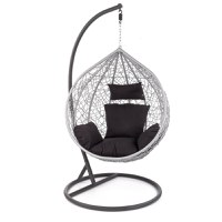 Leagan suspendat EGGY, negru + gri, 195 106x112x58 cm - 1