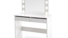 Masuta de toaleta HOLLYWOOD, cu oglinda si iluminare LED, alb, 94x43x140 cm