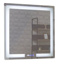 Oglinda cu iluminare LED, functie dezaburire, ceas si termometru, MD1, 80x80 cm - 1