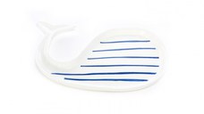 Platou ceramic decorativ, balena, alb, 25,5x11,5x2,5 cm