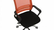 Scaun de birou APOLO, cu brate, rotativ, ajustabil, negru + portocaliu, 60,5x54x87 95 cm